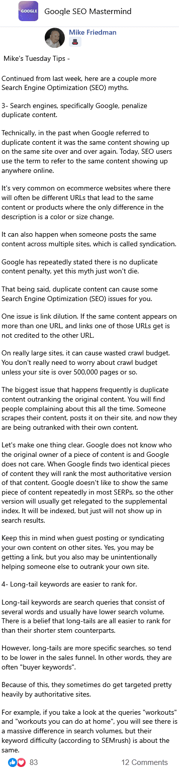 does google penalize duplicate content
