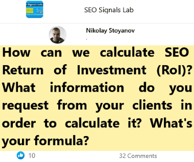 how can we calculate return of investment roi in search engine optimization seo