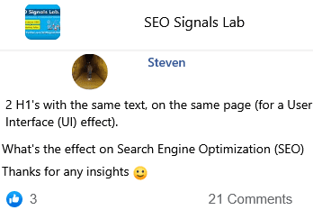 does using two h1 header 1 affect seo from using a one
