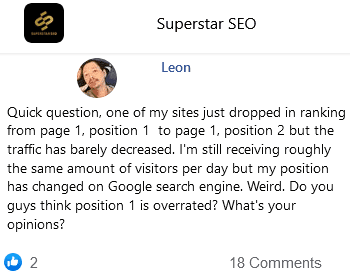 a page of my site places either 1st or 2nd position on the first serp each time should i dont worry