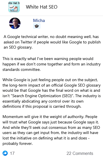 the google seo glossary