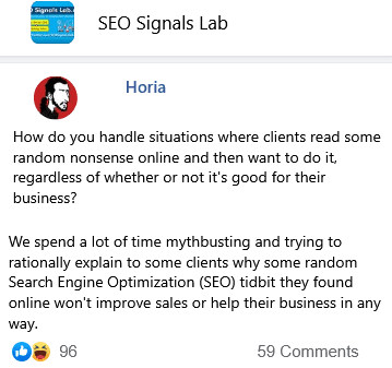 your clients want you to do random seo methods even if they are against your comprehension just do it