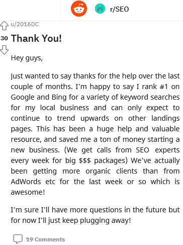 i rank 1 on google and bing for a bunch of keywords for my local business ama