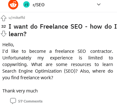 i wanted to be a freelance seo contractor unfortunately my experience is limited to copywriting