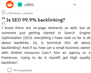 seo 100 is not backlinking but backlink plays crucial role in seo
