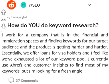 keyword research guide financial for visa holders and immigration spaces