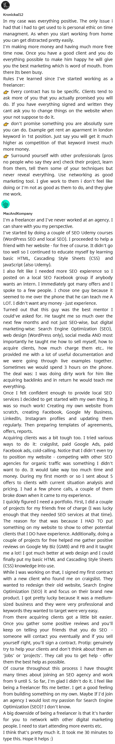 if you are an in house seo manager who wanted to abandon it to be a freelance or build your biz read first this people thought