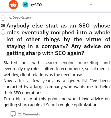 the fate of an seo intern ends up doing lots of roles
