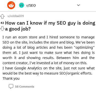 how can i know if my seo guy is doing a good job