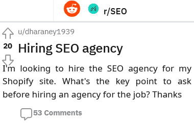 to hire an seo agency for e-commerce e g shopify