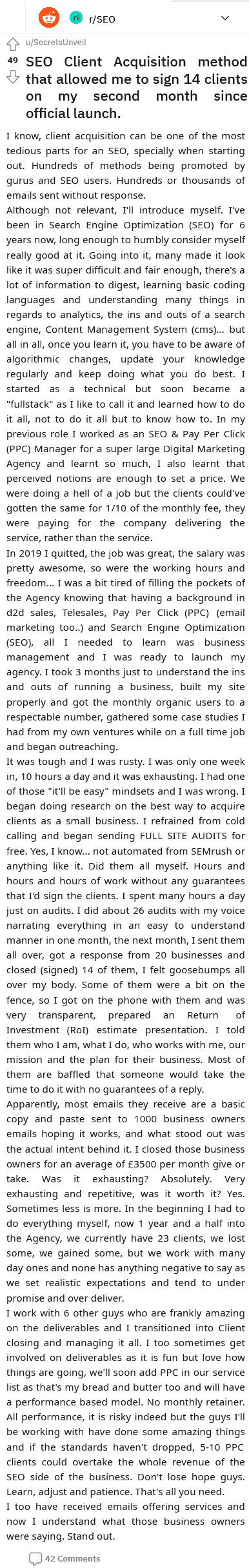 seo client acquisition i got 14 clients in my second month since i official launched