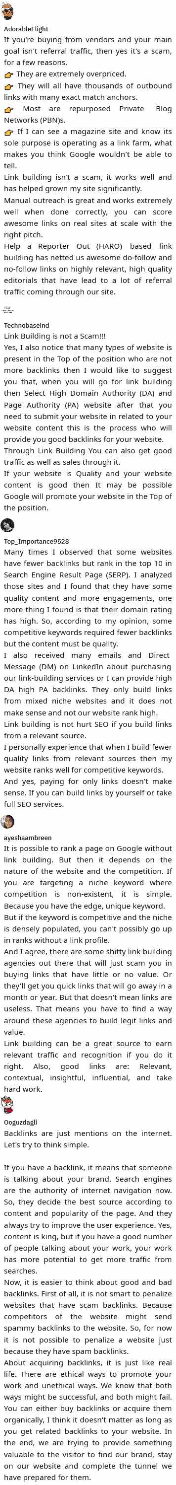 link building is not a scam websites need backlinks