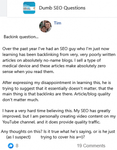Does Backlinking From Low-Quality Article But It has Keyword Golden Ratio Still Gives Positive Off-Page SEO?