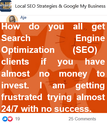 How can you get the First SEO Marketing Client?