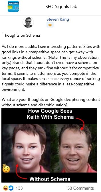 The Power Of Schema: Sites with Good Links in a Competitive Space Can Get Away with Rankings Without Schema