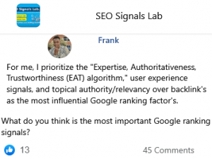EAT, UX, Backlinks, Niche are Stronger than Other SEO Ranking Factors