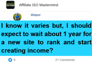 Needs 12 Months for a New Site to Rank and Start Creating Income?