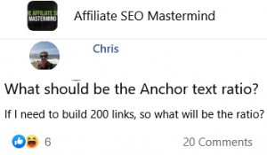 The Anchor Text Ratio of Backlinks