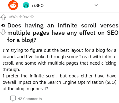 People own PoV about Using Infinite Scroll Rather Than Pagination on UX and SEO