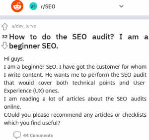 A Customer for Whom I Write Content Wants Me to Perform the SEO Audit Involving Technical Points and UX
