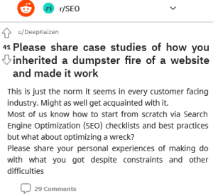 A Case Study of a Commentator Inherited a Dumpster Fire of a Website and Made It Work