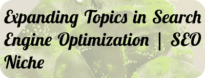 Expanding Topics in Search Engine Optimization | SEO Niche