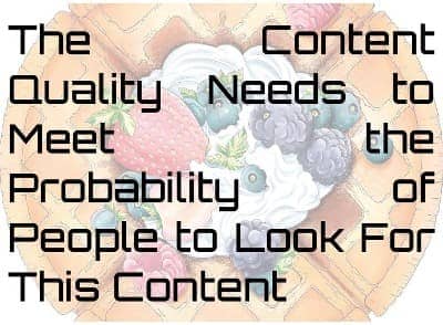 The Content Quality Needs to Meet the Probability of People to Look For This Content