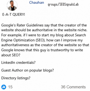 E-A-T in SEO stands for Expertise, Authoritativeness, Trustworthiness (EAT)