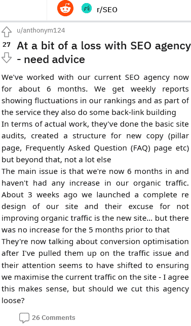 I Want to Cut an SEO Agency Its Almost 6 Months Not Any Increase in My Organic Traffic