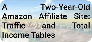 A Two-Year-Old Amazon Affiliate Site: Traffic and Total Income Tables