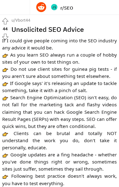SEO Advice to Who Has Clients or Paid Work
